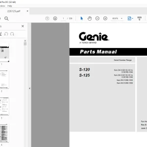 Genie S-120 S-125 Parts Manual 226125 - PDF DOWNLOAD