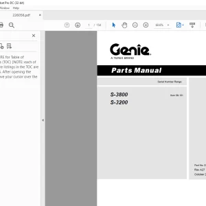 Genie S-3800 S-3200 Parts Manual 226056 PDF