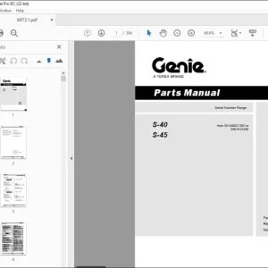 Genie S-40 S-45 Parts Manual 89721 - PDF DOWNLOAD
