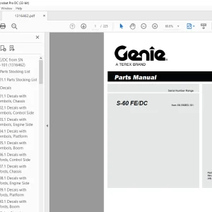 Genie S-60 FEDC Parts Manual 1316462 PDF