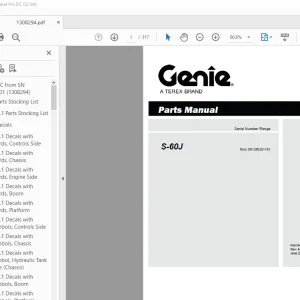 Genie S-60J Parts Manual 1308294 - PDF DOWNLOAD