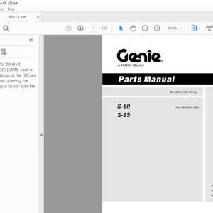 Genie S-80 S-85 Parts Manual 65615 - PDF DOWNLOAD