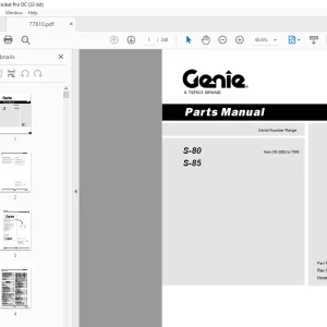 Genie S-80 S-85 Parts Manual 77810 - PDF DOWNLOAD