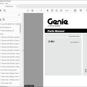 Genie S-80J Parts Manual 1308295 - PDF DOWNLOAD