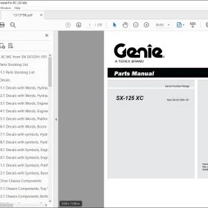 Genie SX-125 XC Parts Manual 1313796 - PDF DOWNLOAD