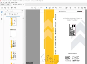 Haulotte 3522A HTA13P 4527A HTA16P 5533A HTA19P Operator's Manual - PDF