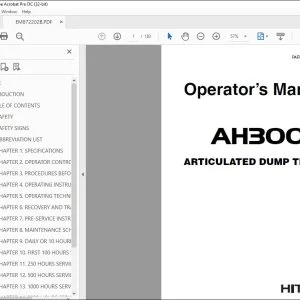 Hitachi AH300 Articulated Dump Truck Operator's Manual - PDF DOWNLOAD