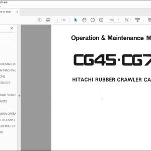 Hitachi CG45 CG70 Crawler Carrier Operation & Maintenance Manual PDF