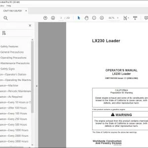 Hitachi LX230 Loader Loader Operator's Manual - PDF DOWNLOAD
