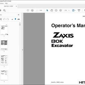 Hitachi ZAXIS 130K Excavator Operator's Manual - PDF DOWNLOAD