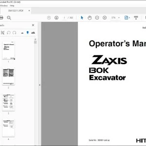 Hitachi ZAXIS 130K Excavator Operator's Manual - PDF DOWNLOAD