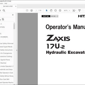 Hitachi ZAXIS 17U-2 Hydraulic Excavator Operator's Manual PDF