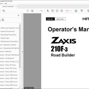 Hitachi ZAXIS 210F-3 Road Builder Operator's Manual - PDF DOWNLOAD