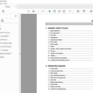 Hyundai 10/13/14/15/18/20/25BR Forklift Operator's Manual 2023 PDF
