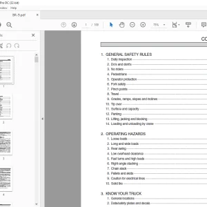 Hyundai 10/13/15/18/20/25/30BR-9 Forklift Operator's Manual 2023 PDF