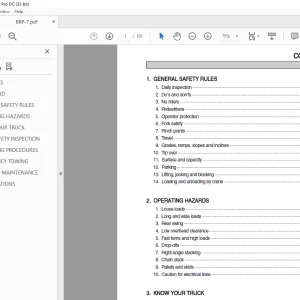 Hyundai 15/18/20/23BRP-7 Forklift Operator's Manual 2023 PDF