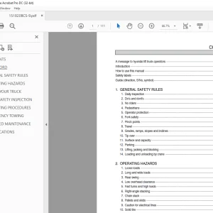 Hyundai 15/18/20BCS-9 Forklift Electric Trucks Operator's Manual 2023