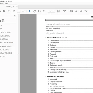 Hyundai 16/18/20B-9F Electric Forklift Operator's Manual 2023 PDF