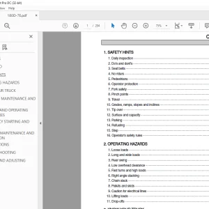 Hyundai 180D-7E Forklift Diesel Trucks Operator's Manual 2023 PDF