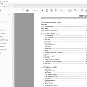 Hyundai Forklift 22/25/30B-9F Electric Trucks Operator's Manual 2023 PDF