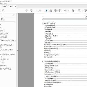 Hyundai 25/30/33LF-7 Forklift Operator's Manual 2023 PDF