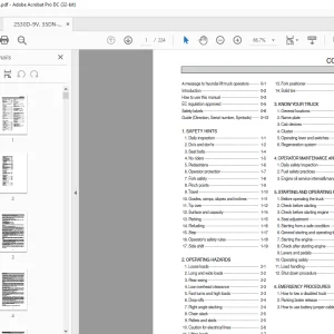 Hyundai 25D-9V Diesel Forklift Trucks Operator's Manual 2023