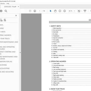 Hyundai 25LC/30LC-7A 25GC/30GC-7A Forklift Operator's Manual 2023 PDF