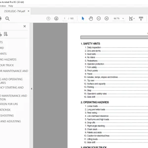 Hyundai 25LC/30LC-7M 25GC/30GC-7M LPG Forklift Operator's Manual PDF