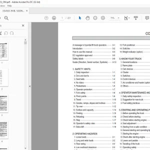Hyundai 35/45D-9VB, 50DN-9VB (Tier 3) Forklift Operator's Manual 2023 PDF
