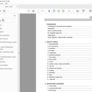 Hyundai 35DF-7 Diesel Forklift Trucks Operator's Manual 2023  PDF