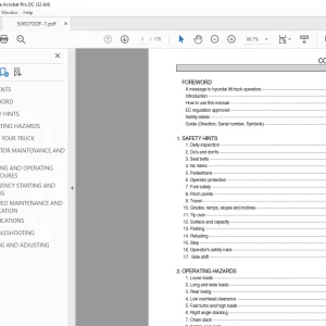Hyundai 50DF/60DF/70DF-7 Forklift Operator's Manual 2023 PDF