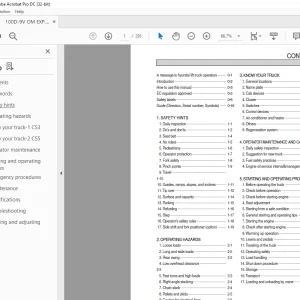 Hyundai Forklift 100D-9V Operator's Manual 2023 PDF