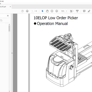 Hyundai Forklift 10ELOP Low Order Picker Operation Manual