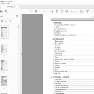 Hyundai Forklift 110/130/160D-9 IC Truck Operator's Manual 2023
