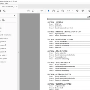Hyundai Forklift 120/130/160D-9V Service Manual 2023 PDF