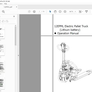 Hyundai Forklift 12EPML Electric Pallet Truck Operation Manual