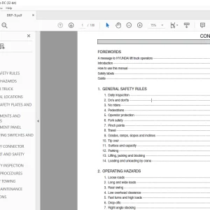 Hyundai Forklift 15/18/20/23BRP-9 Electric Truck Operator's Manual 2023
