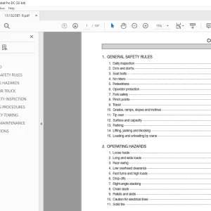 Hyundai Forklift 15/18/20BT-9 Electric Trucks Operator's Manual 2023 PDF