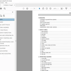 Hyundai Forklift 15LC/18LC/20LC-7A Operator's Manual 2023 PDF