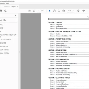 Hyundai Forklift 15LC/18LC/20LC-7A Service Manual 2023 PDF