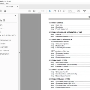 Hyundai Forklift 20/25/30/33D-7E Service Manual 2023 PDF
