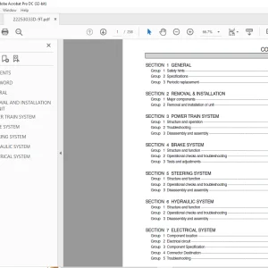 Hyundai Forklift 22/25/30/33D-9T Service Manual 2023 PDF