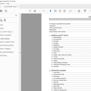 Hyundai Forklift 22/25/30/35BH-9 Operator's Manual 2023 PDF
