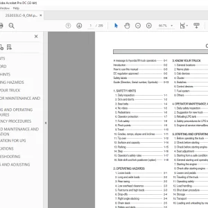 Hyundai Forklift 25/30/33LC-9 Operator's Manual 2023 PDF