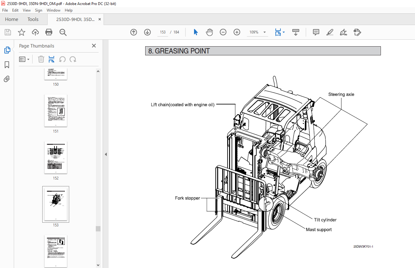 Hyundai Forklift 25/30D-9V, 35DN-9V (TIER 4-F) Operator's Manual 2023 ...