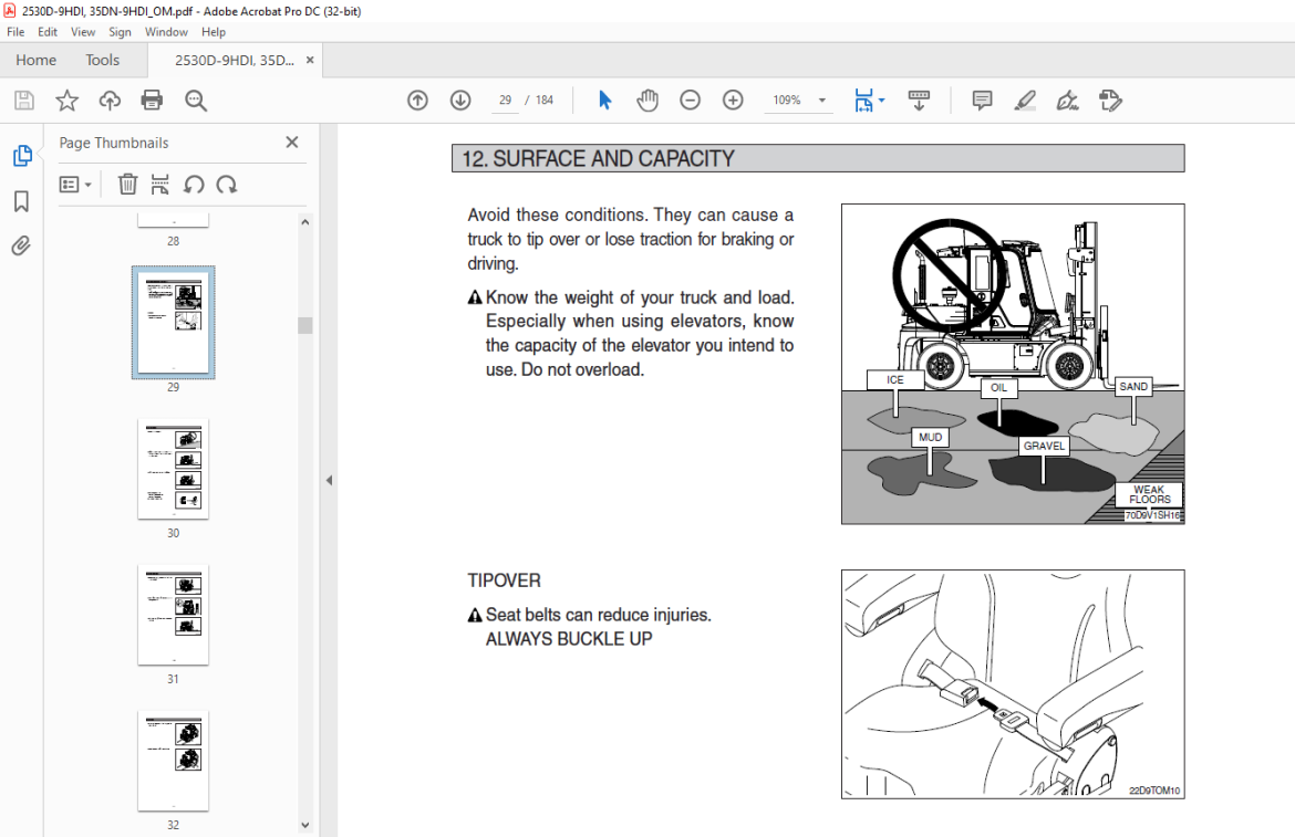 Hyundai Forklift 25/30D-9V, 35DN-9V (TIER 4-F) Operator's Manual 2023 ...