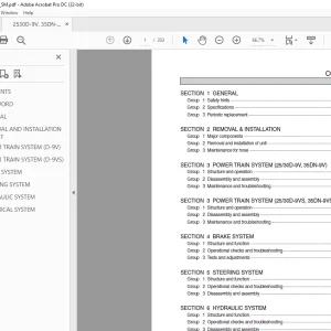 Hyundai Forklift 25/30D-9V,35DN-9V,VS Service Manual 2023 PDF