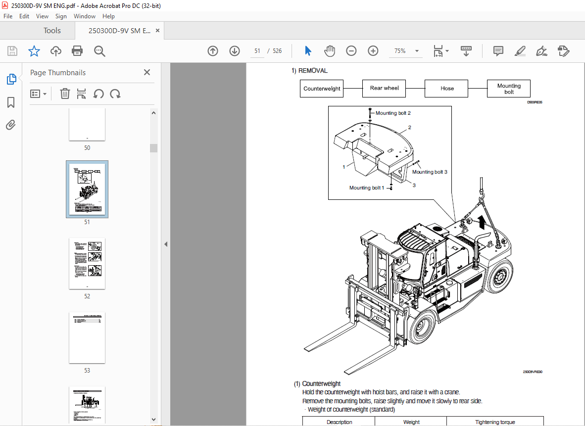 Hyundai Forklift 250/300D-9V Service Manual 2023 - PDF DOWNLOAD ...