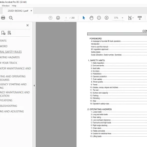 Hyundai Forklift 250D-9 IC Trucks Operator's Manual 2023 PDF