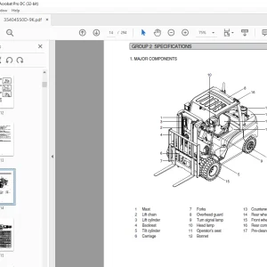 Hyundai Forklift 35/40/45/50D-9K Service Manual 2023 - PDF DOWNLOAD